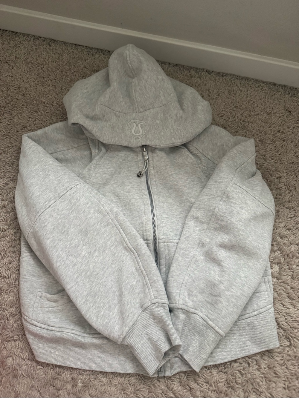 lululemon athletica Light Gray Full-Zip Hoodie